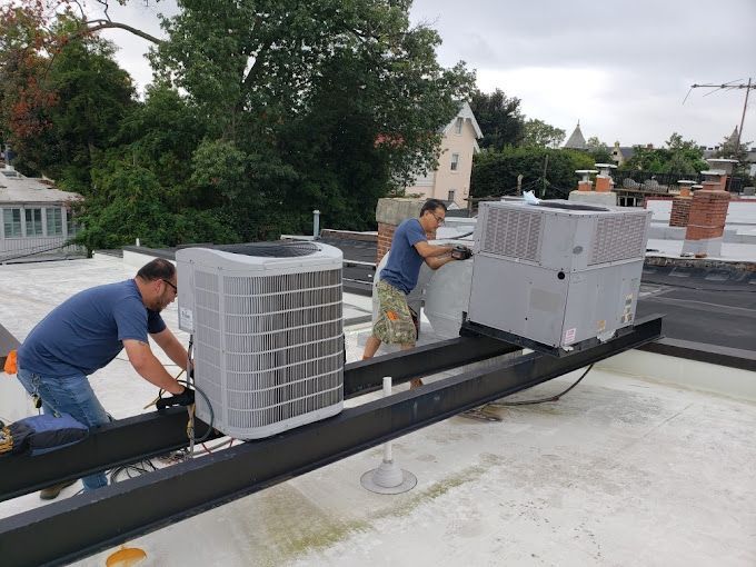 Rooftop HVAC installation